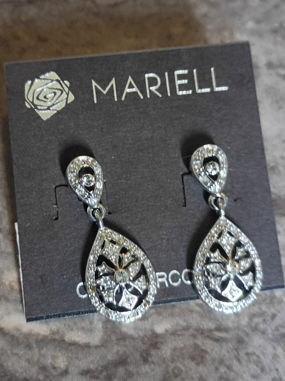 Mariell Silver-Tone Teardrop Filigree Dangle Earrings - Silver